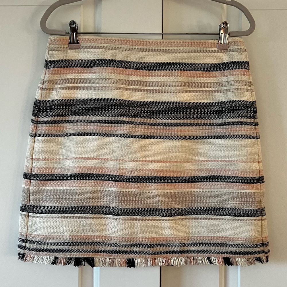 Pink and Blue Tweed Loft Pencil skirt